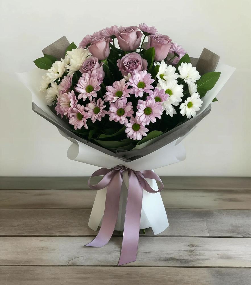 Букет цветов из: Хризантемы и Розы в Кантемировке