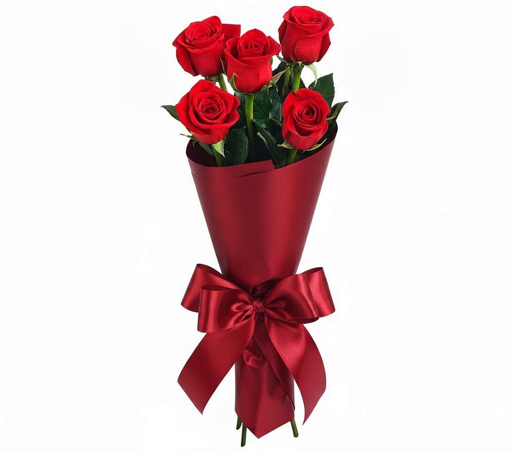 Букет 5 Красных роз Эдлесс Лав в Кантемировке