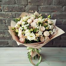 Букет цветов из:  Альстромерии, Розы и Хризантемы в Кантемировке