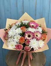 Букет цветов из:  Розы, Герберы и Хризантемы в Кантемировке