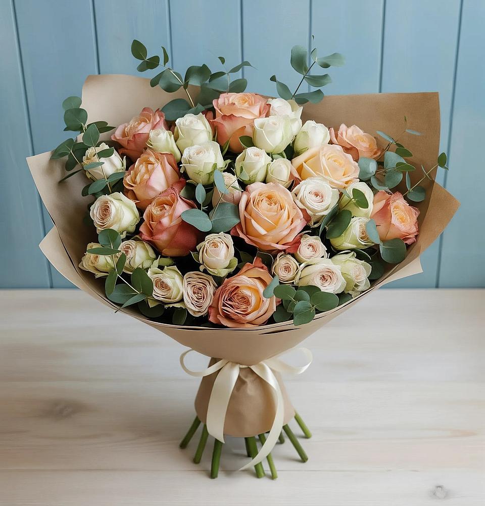 Букет цветов из: Альстромерии и Розы в Кантемировке