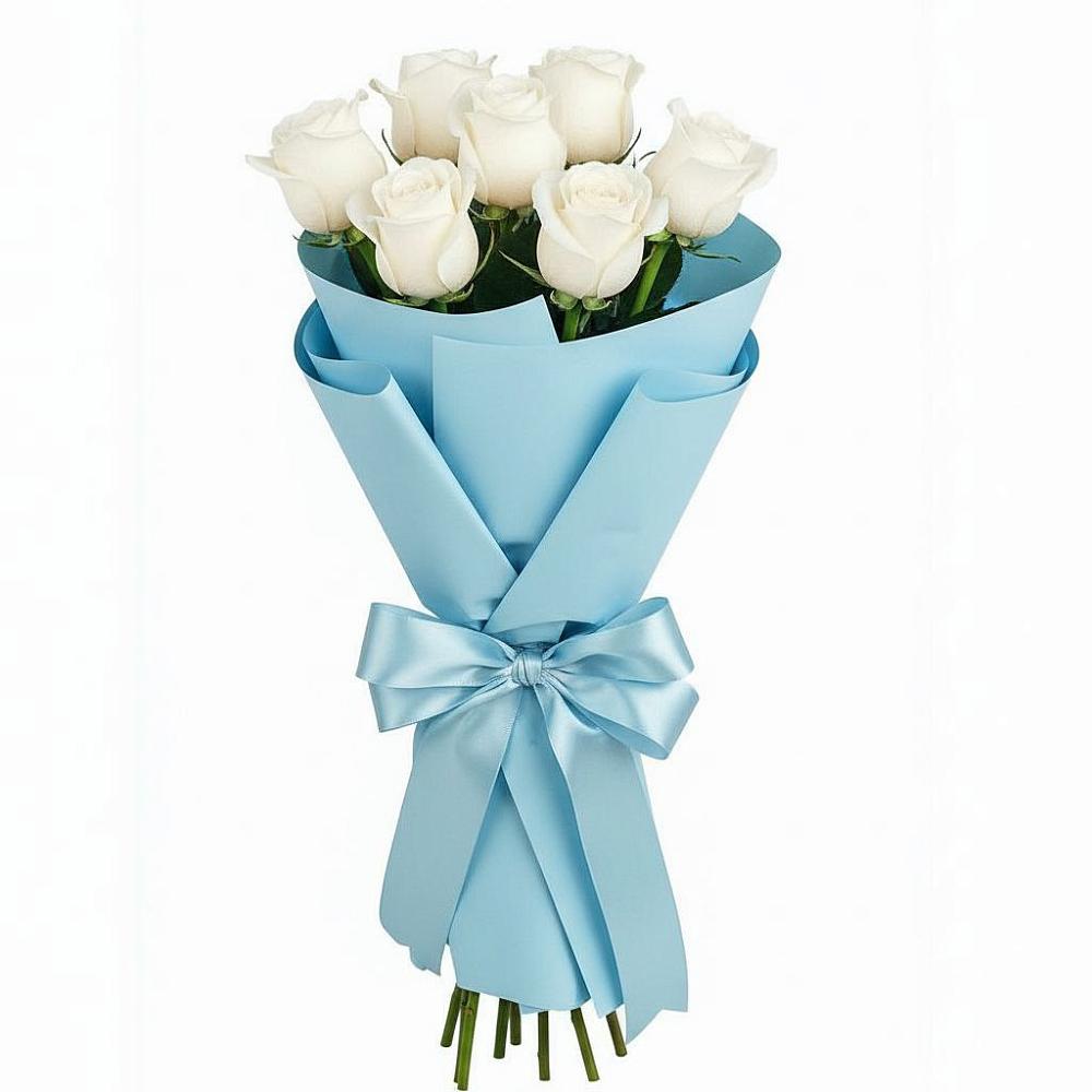 Букет 7 белых роз Проуд в Кантемировке