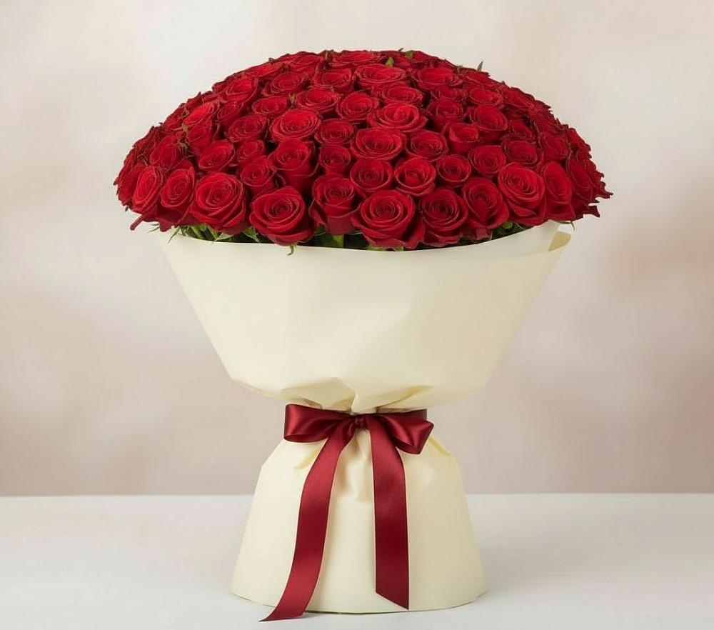 Букет 101 Красная роза Милано в Кантемировке