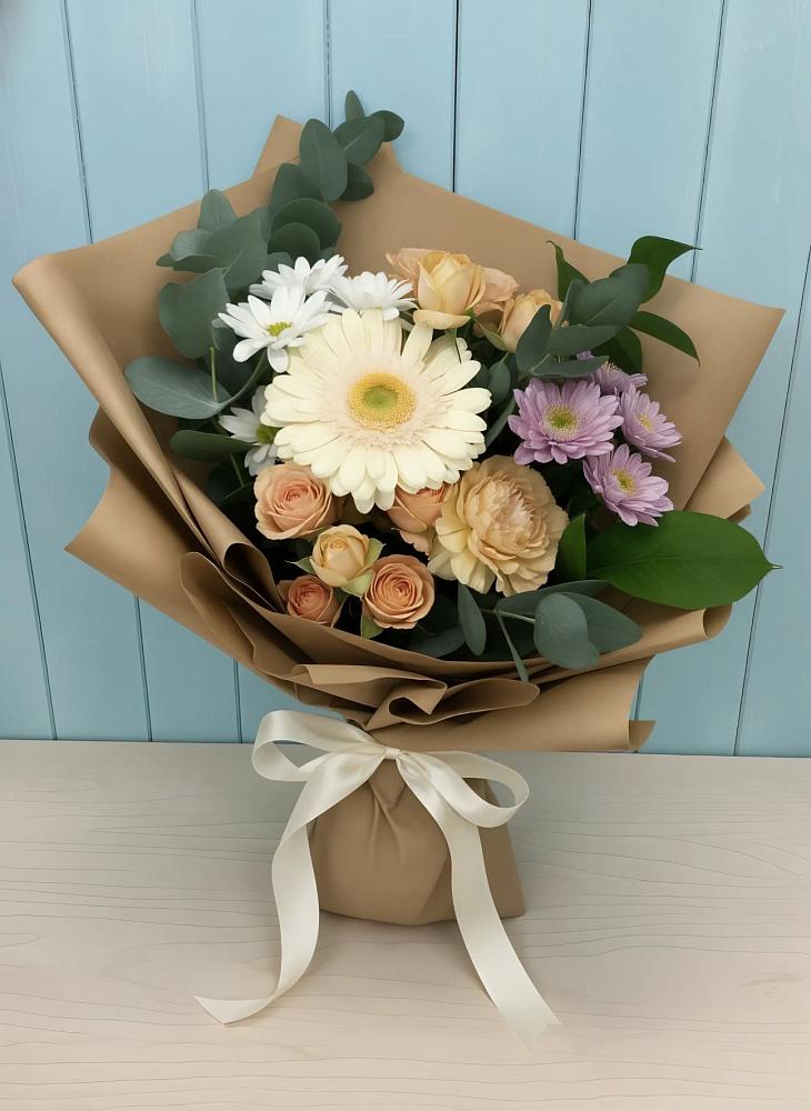 Букет цветов из: Герберы и Хризантемы в Кантемировке