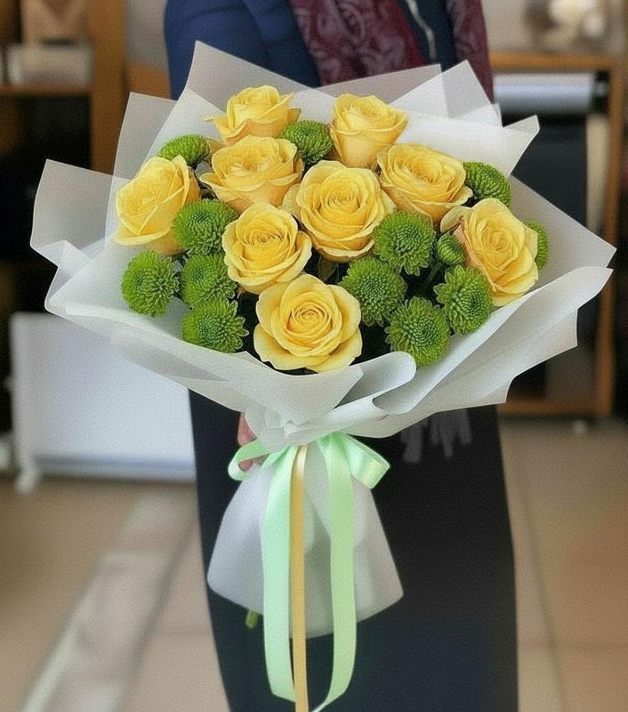 Букет цветов из: Хризантемы и Розы в Кантемировке