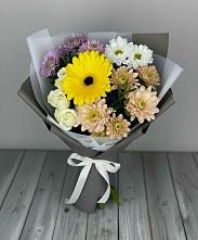 Букет цветов из:  Розы, Герберы и Хризантемы #REPLACE_PRED# Кантемировке