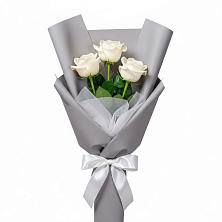 Букет 3 белые розы в Кантемировке