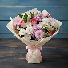 Букет цветов из:  Хризантемы, Альстромерии и Розы в Кантемировке